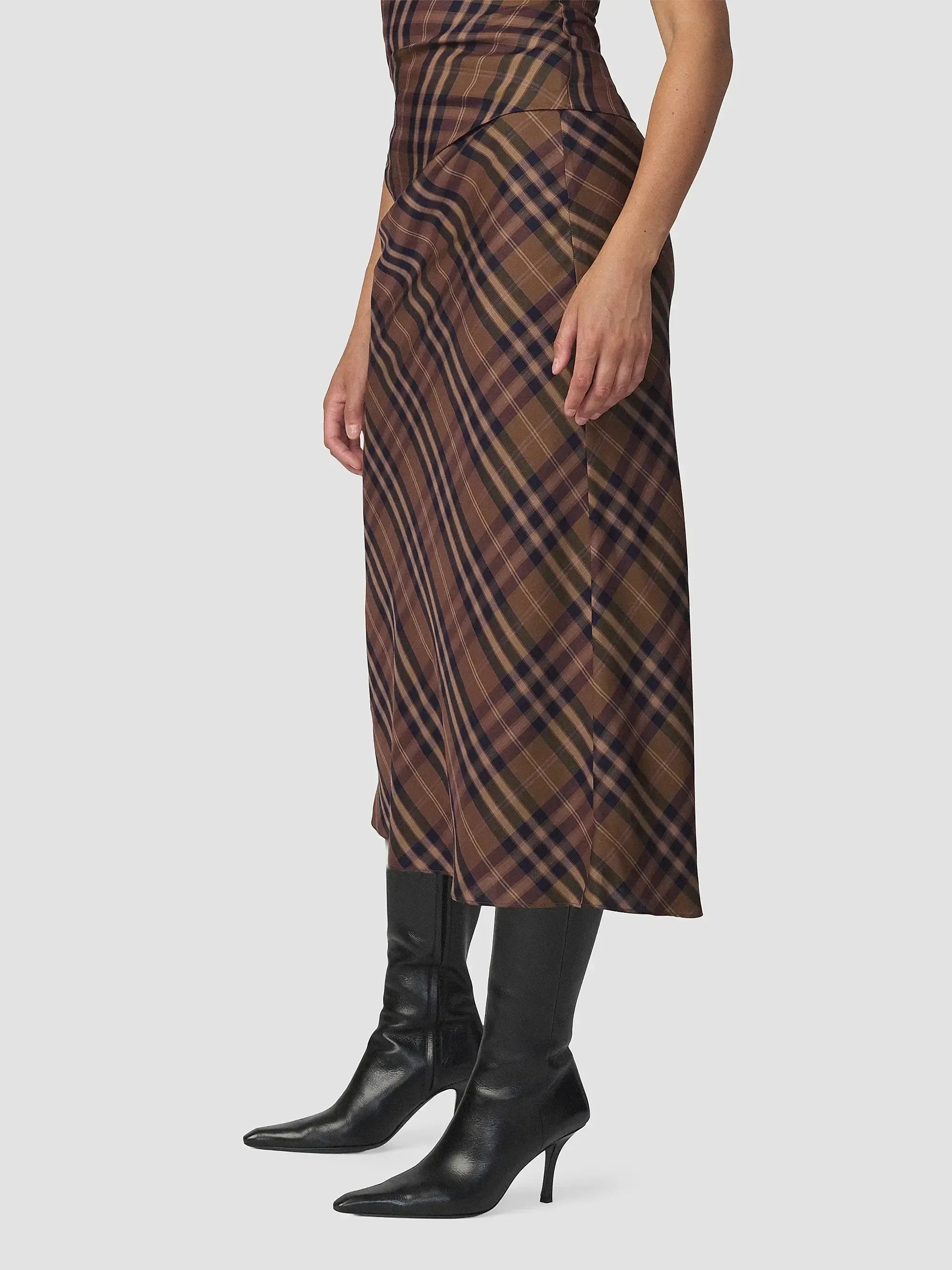 Joe's Jeans The Ines Midi Skirt - Camel Plaid