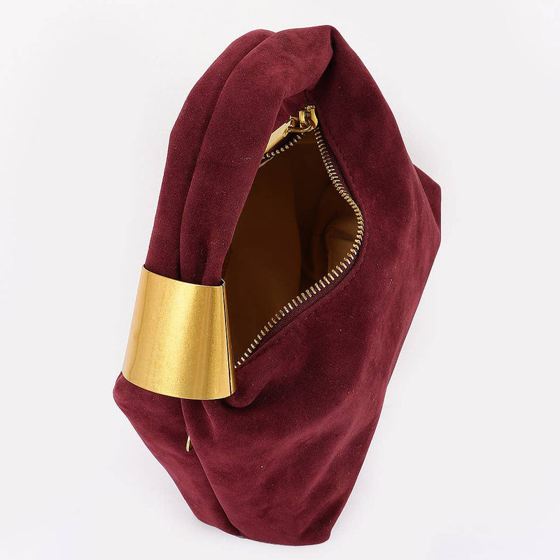 Orla Hobo with Gold Accents: Wine-Hand In Pocket
