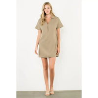 THML Eliza V Neck Dress - Vine-Hand In Pocket