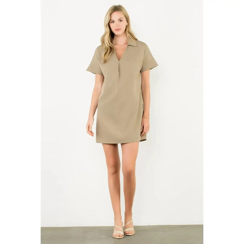 THML Eliza V Neck Dress - Vine-Hand In Pocket