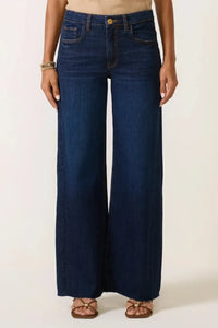 KUT Maya High Rise Fab Ab Wide Legs Regular Hem - Angelically-Hand In Pocket