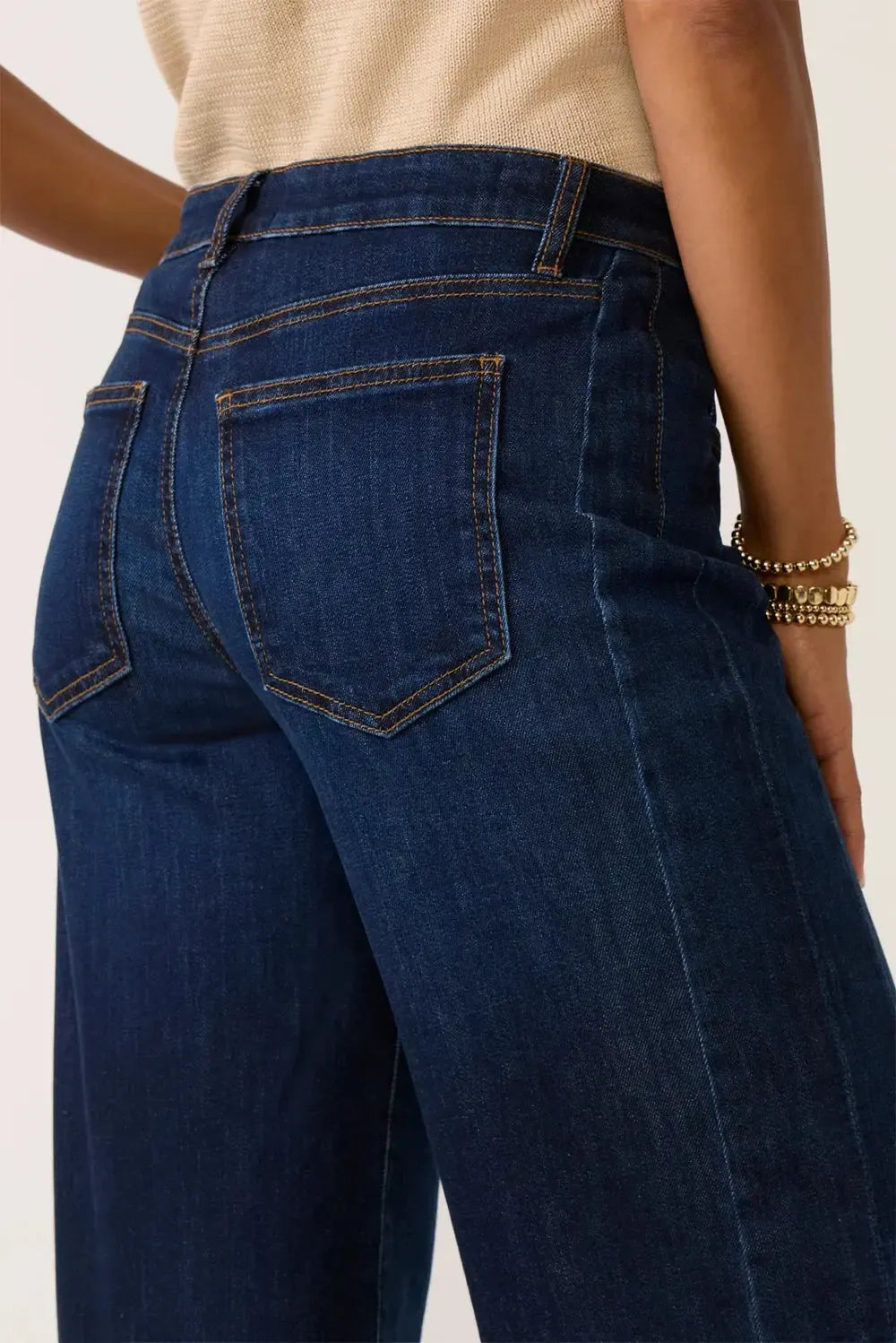 KUT Maya High Rise Fab Ab Wide Legs Regular Hem - Angelically-Hand In Pocket