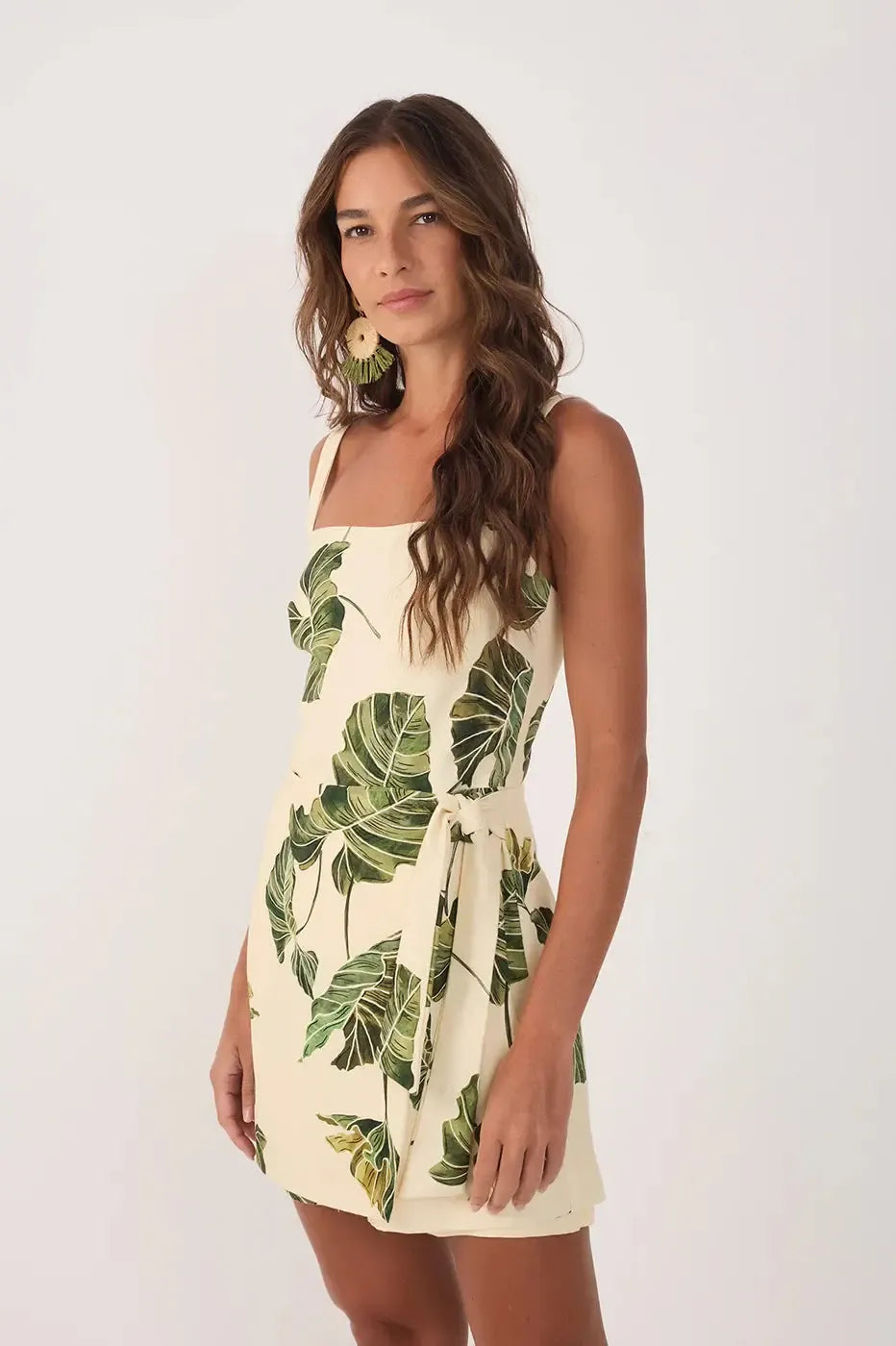 Dress To Nina Romper - Leaf Print-Hand In Pocket