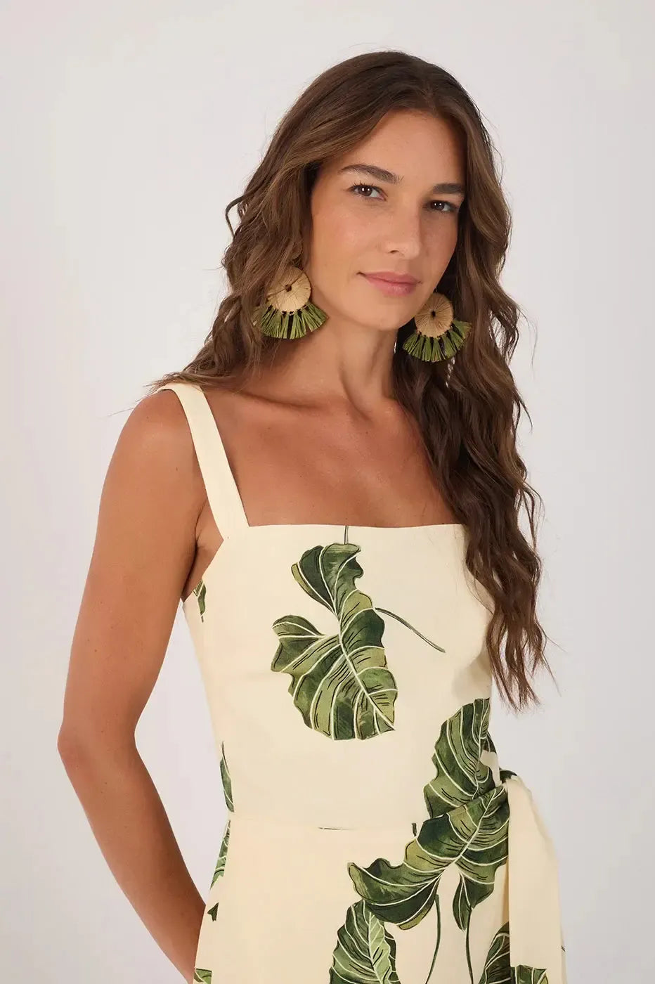Dress To Nina Romper - Leaf Print-Hand In Pocket