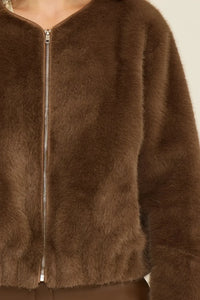 Lucy Paris Audrey Faux Fur - Brown-Hand In Pocket