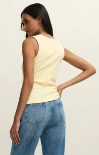 Z Supply Sirena Rib Tank - Pineapple-Hand In Pocket