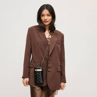 Brianna Cell Phone Crossbody - Polished Black-Hand In Pocket