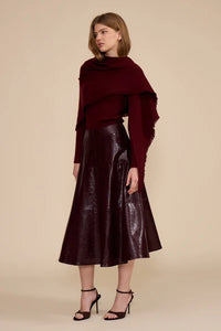 Lucy Paris Vi MIDI Skirt - Wine