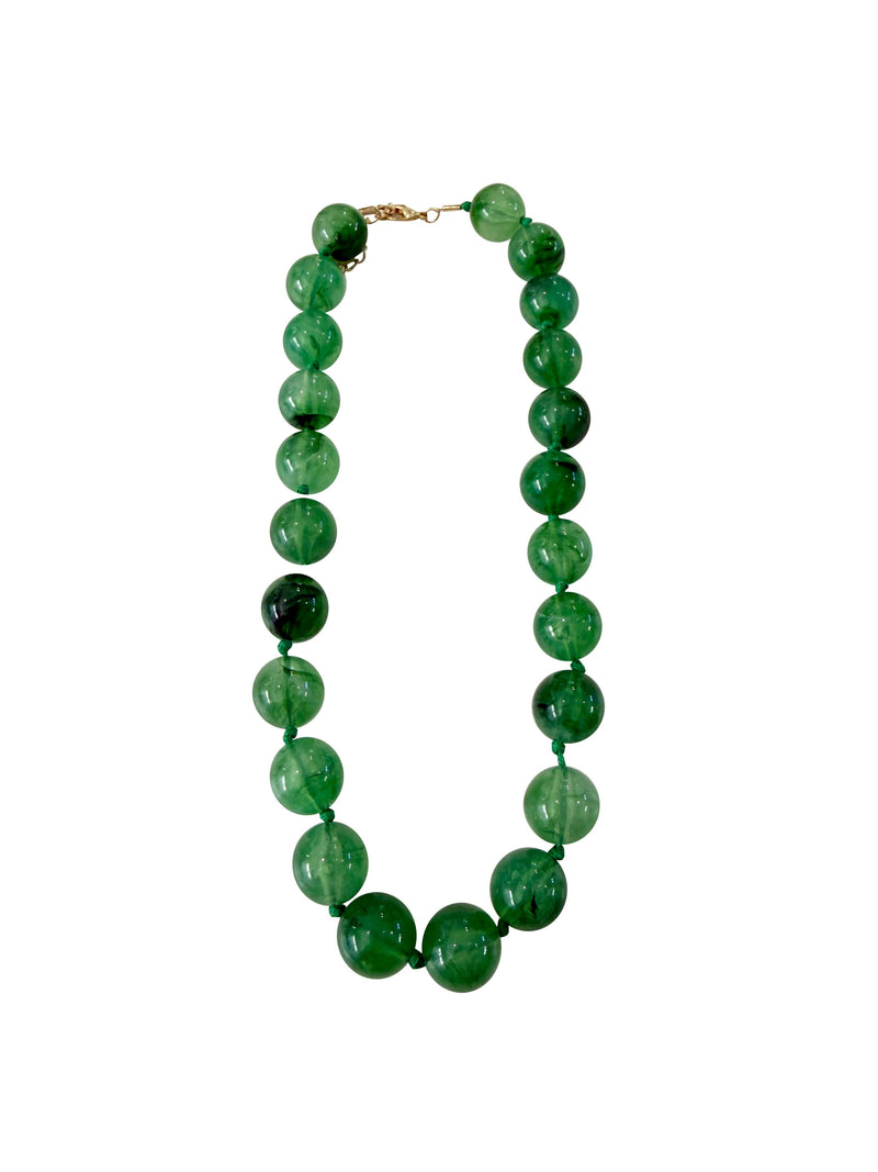 Mabry Chunky Beaded Necklace - Green-Hand In Pocket
