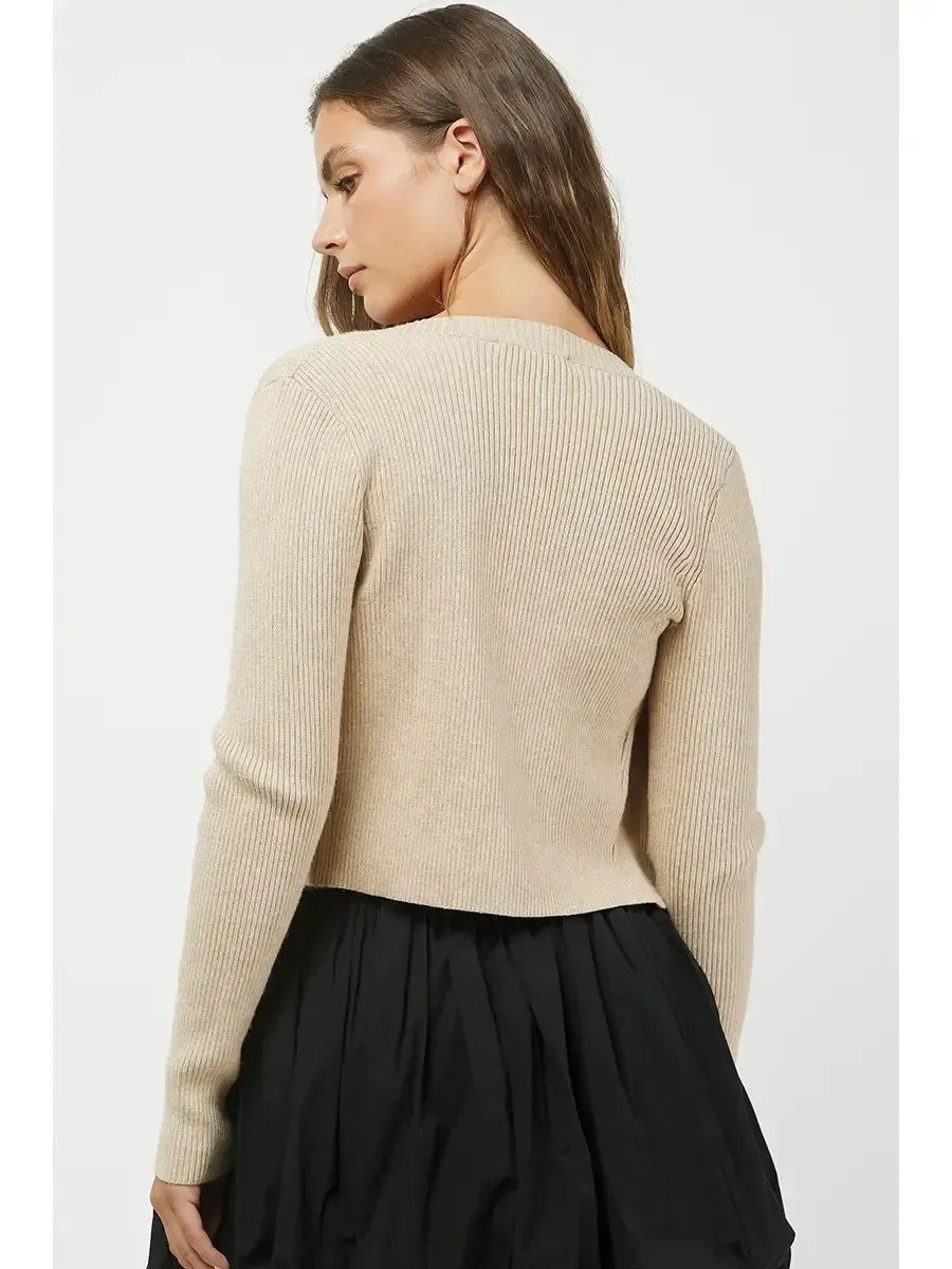 Connor Cardigan and Cami Set - Khaki-Hand In Pocket
