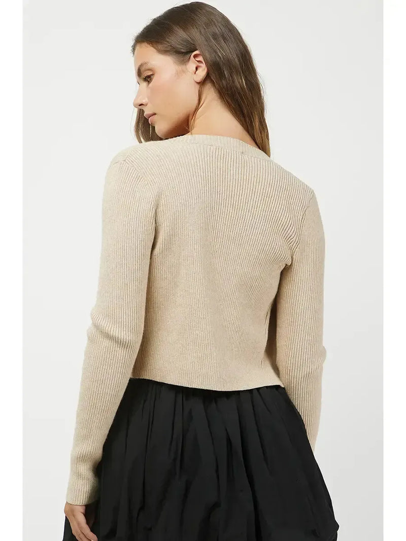 Connor Cardigan and Cami Set - Khaki-Hand In Pocket