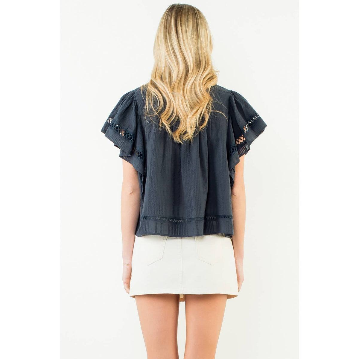 THML Florence Top - Navy-Hand In Pocket