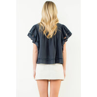 THML Florence Top - Navy-Hand In Pocket