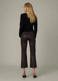 Joes Jeans The Callie Cropped Bootcut - Dk Chocolate-Hand In Pocket