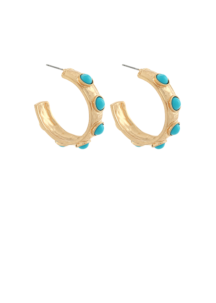 Mira Pearl Station Hoops-Hand In Pocket