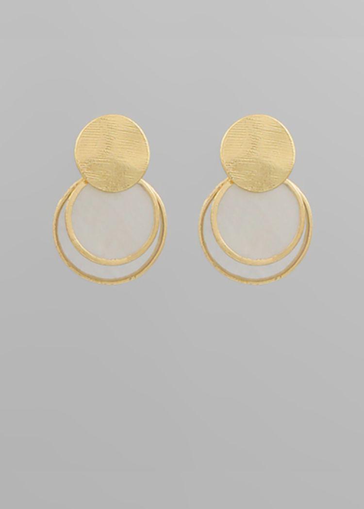 Christine Round Dangle Earrings-Hand In Pocket