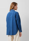 French Connection Zaves Chambray Denim Shirt-Hand In Pocket