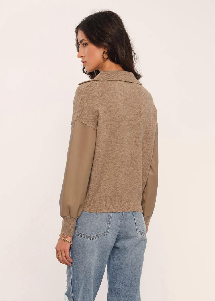 Heartloom Mia Collared Pullover Sweater-Hand In Pocket