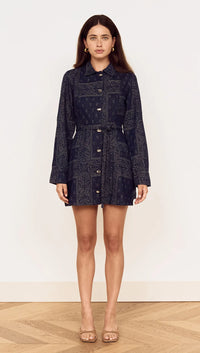MINKPINK Delphi Jacquard Denim Dress - Indigo