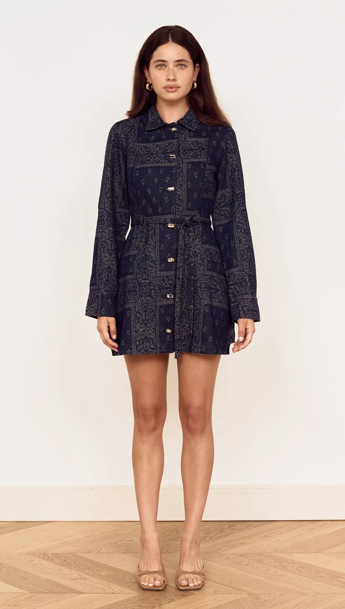 MINKPINK Delphi Jacquard Denim Dress - Indigo