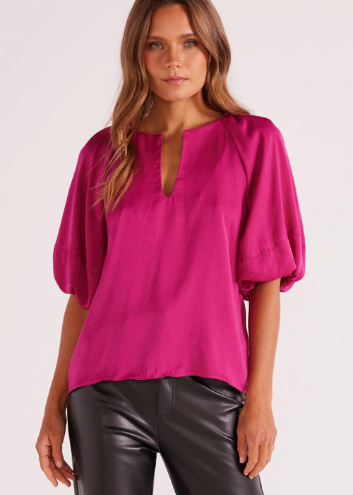 Mink Pink Safira Blouse - Berry-Hand In Pocket