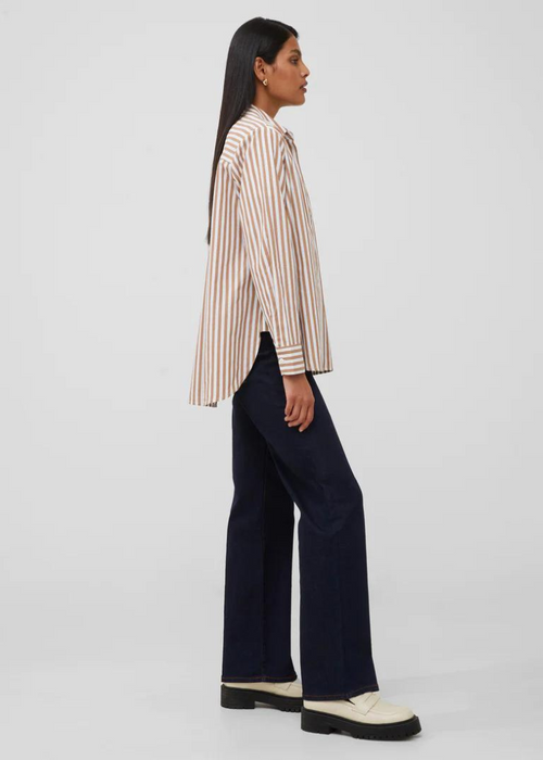 French Connection Striped Relaxed Popover-Hand In Pocket