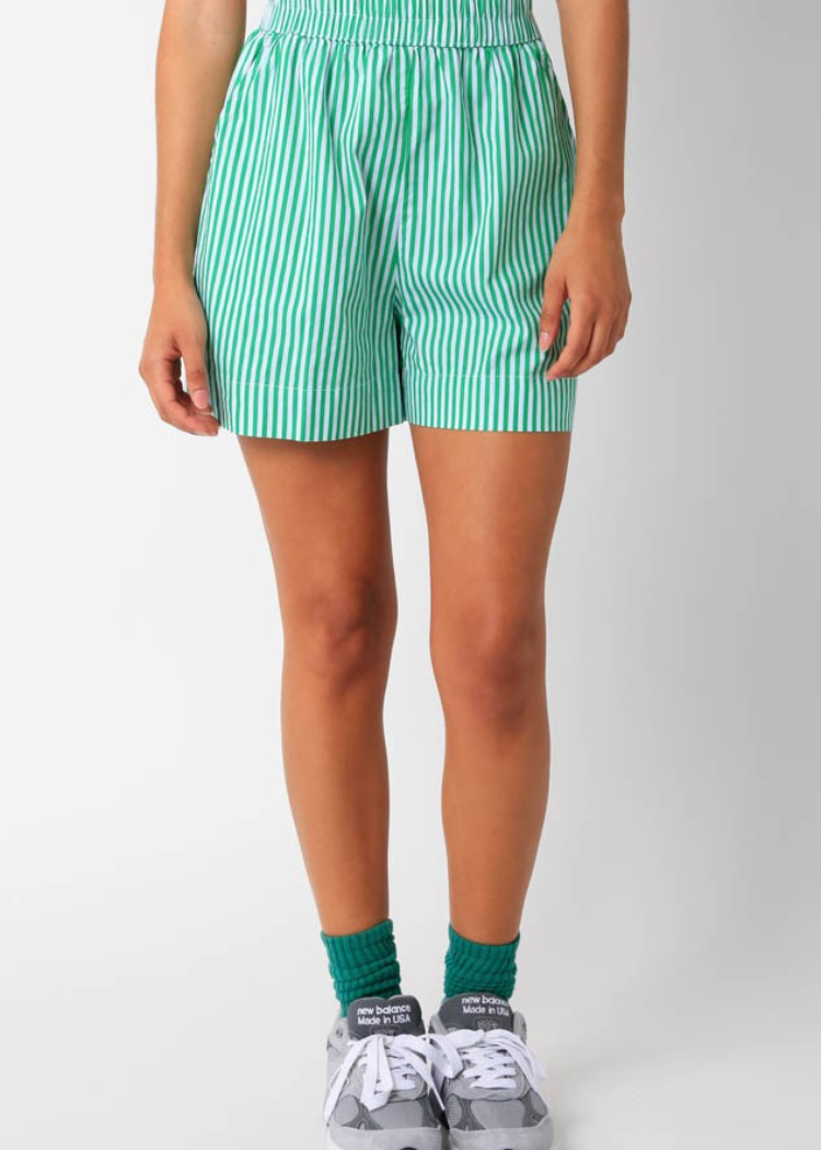 Louie Stripe Shorts-Hand In Pocket