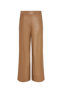 Astrid Amelia Faux Leather Pant - Camel-Hand In Pocket
