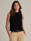 525 Demi High Crew Neck Tank - Black