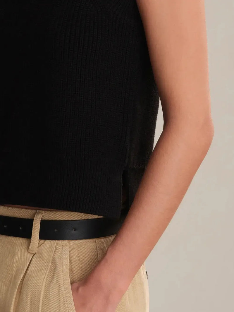 525 Demi High Crew Neck Tank - Black