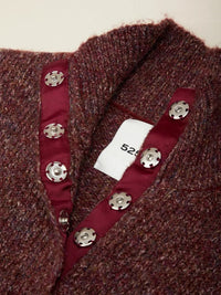 525 America Boxy Snap Front Henley - Italian Plum Melange-Hand In Pocket