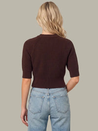 525 America Cornelia Ngineered Rib Crew - Chocolate Plum-Hand In Pocket
