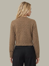 525 America James Fuzzy Cardi - Dark Oatmeal Heather-Hand In Pocket