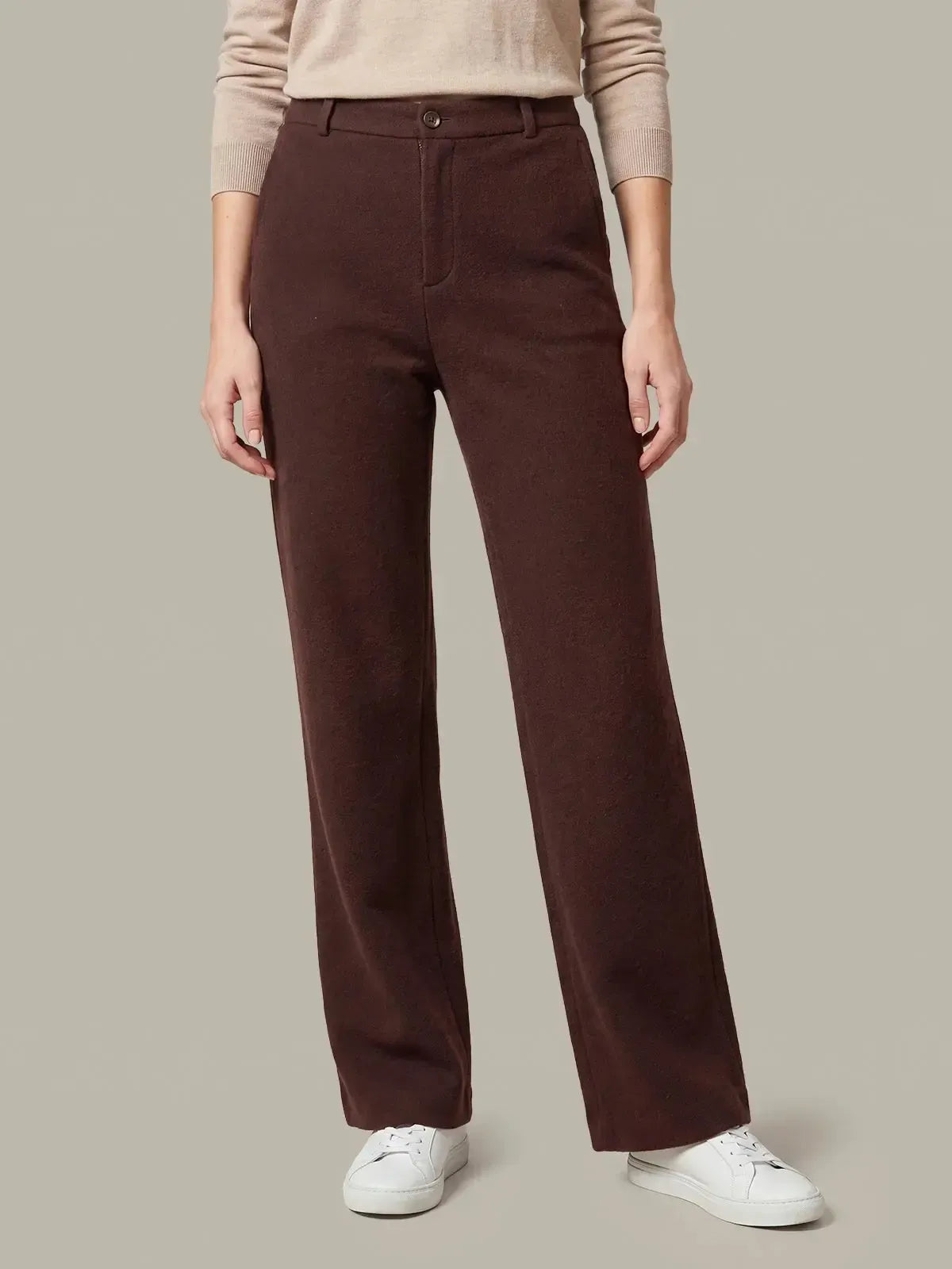 525 America Linden Sweater Pants - Chocolate Plum-Hand In Pocket