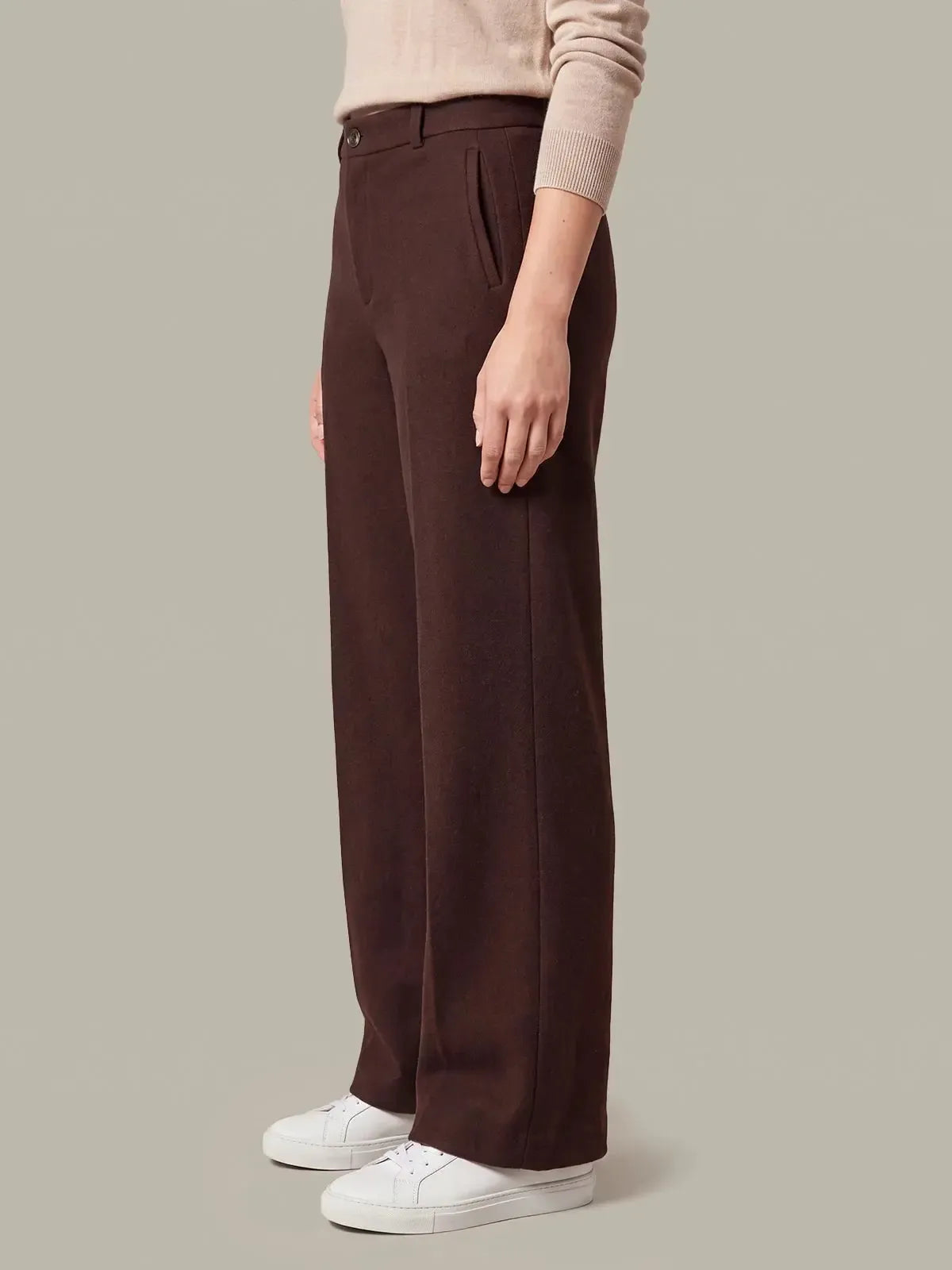 525 America Linden Sweater Pants - Chocolate Plum-Hand In Pocket
