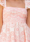 Balboa Embroidered Eyelet Flutter Sleeve Midi Dress-Lt Pink-Hand In Pocket