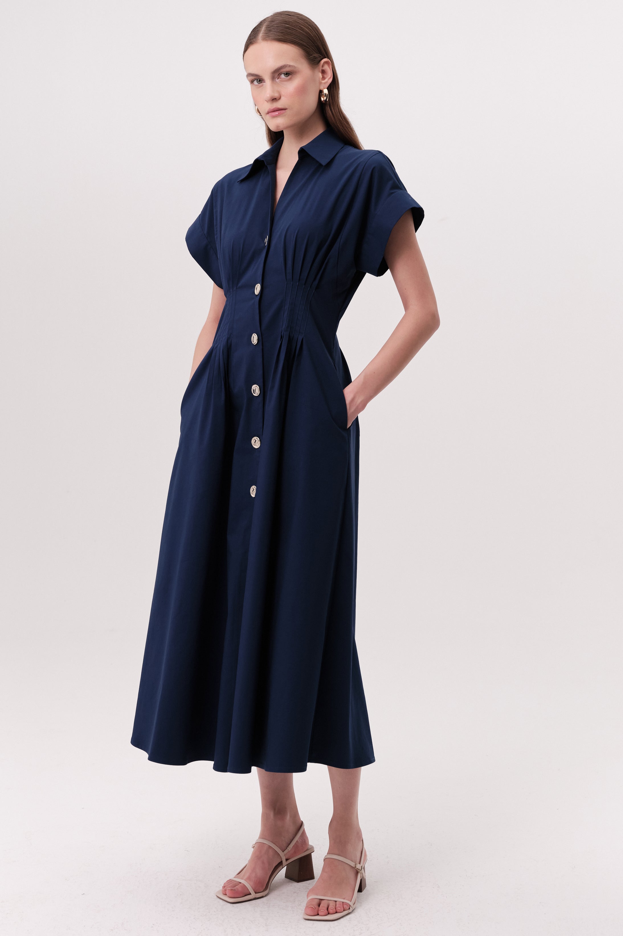Exquise Reilly Dress- Navy-Hand In Pocket