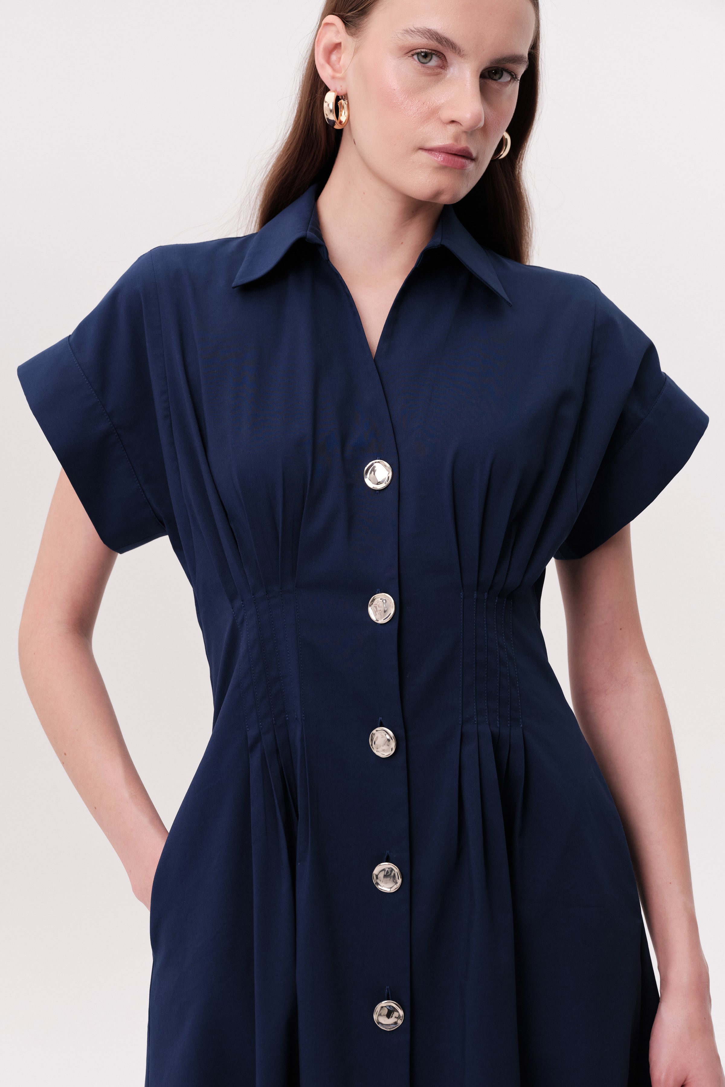 Exquise Reilly Dress- Navy-Hand In Pocket