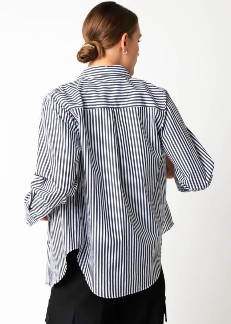 Arlen Striped Button Down-Hand In Pocket