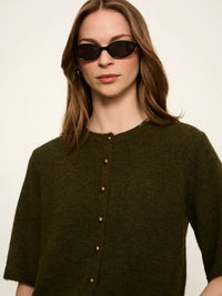 Sanctuary Short Sleeve Cardigan - Kalamata-Hand In Pocket