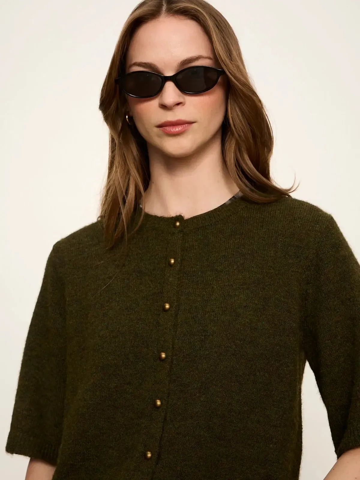 Sanctuary Short Sleeve Cardigan - Kalamata-Hand In Pocket