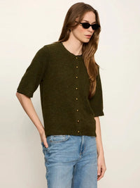 Sanctuary Short Sleeve Cardigan - Kalamata-Hand In Pocket