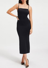 Good American Scuba Midi Dress-Black-Hand In Pocket
