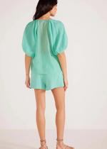 Mink Pink Lucie Puff Sleeve Blouse - Mint-Hand In Pocket