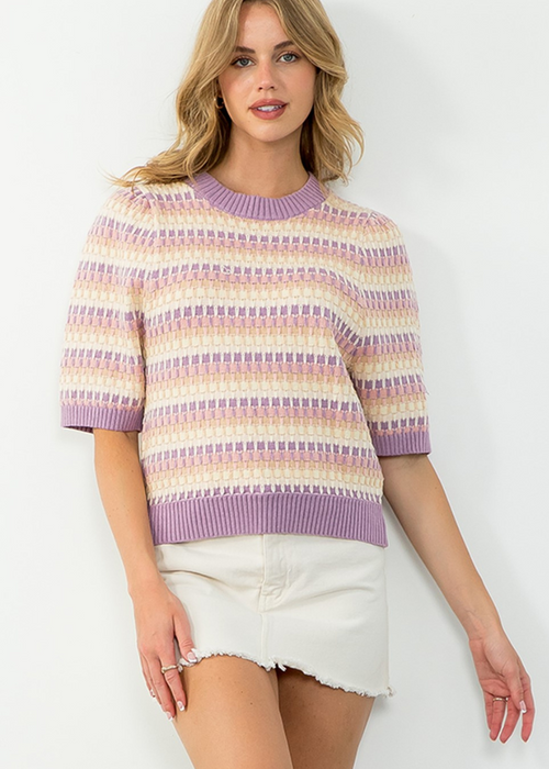 Aubrey Multicolor Knit Top-Hand In Pocket