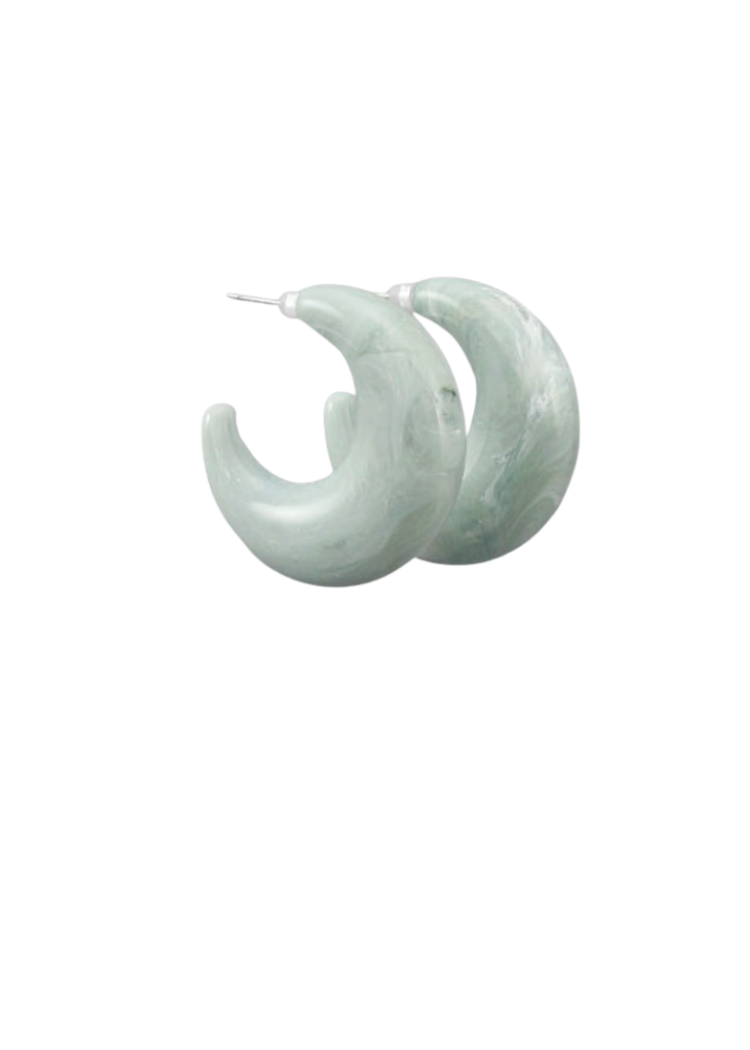 Heloisat Resin Hoops - Mint-Hand In Pocket