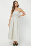Striped Maxi Dress - Taupe-Hand In Pocket