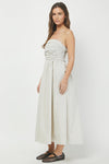 Striped Maxi Dress - Taupe-Hand In Pocket