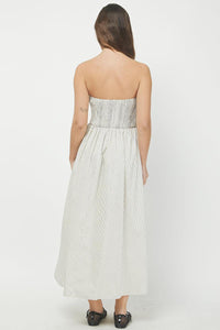 Striped Maxi Dress - Taupe-Hand In Pocket