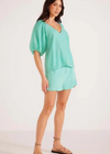Mink Pink Lucie Puff Sleeve Blouse - Mint-Hand In Pocket